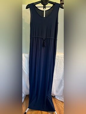 Serra Navy Sleeveless Maxi Dress with Tie Waist